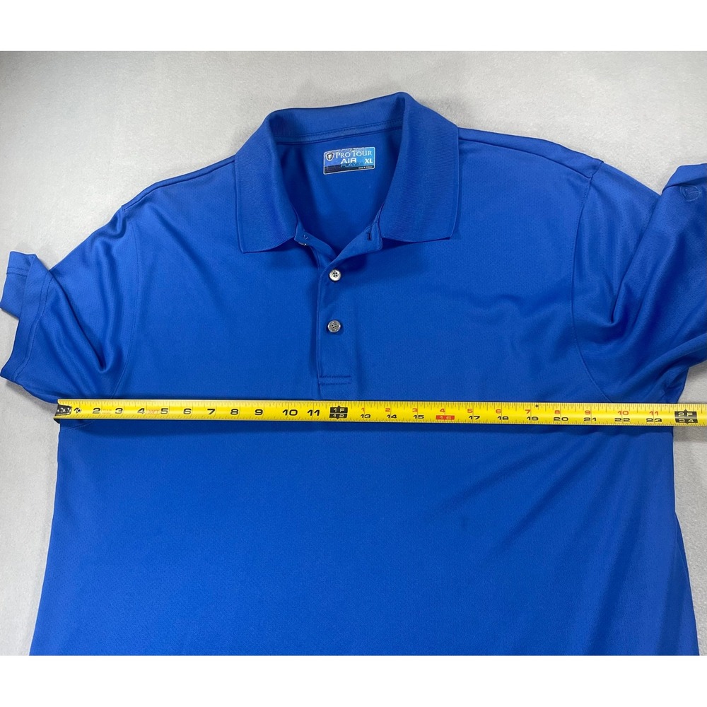 Pro Tour Air Play Mens XL Blue Performance Golf Polo Shirt Short Sleeve Mesh - Picture 7 of 8